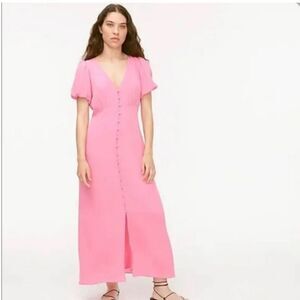 J-Crew Pink Silk Midi Dress-Size S